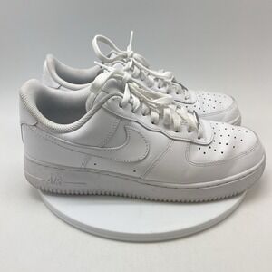 Nike Air Force 1 07 Sneakers Mens 9.5 White Leather CW2288-111 Casual Shoes